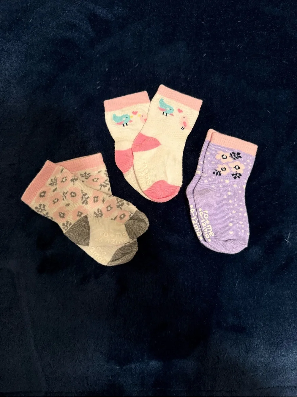 Kids Crew Socks 3-Pack in Pink & Purple